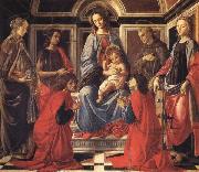 Sandro Botticelli The Madonna and Child Enthroned,with SS.Mary Magdalen,Catherine of Alexandria,John the Baptist,Francis,and Cosmas and Damian oil painting picture wholesale